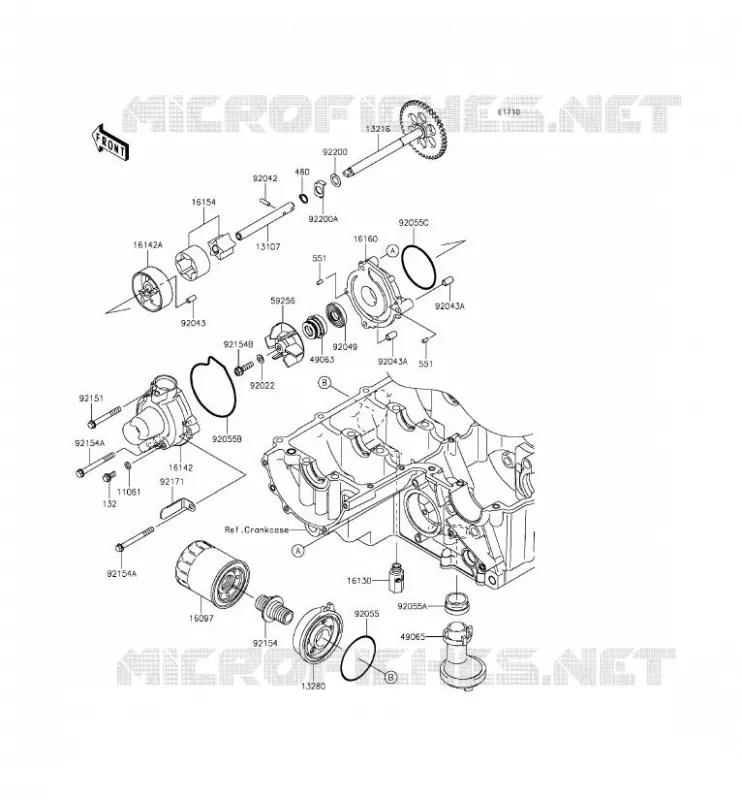 POMPE A HUILE Kawasaki MOTOS 800 2014 Z800 ABS  ZR800BEF