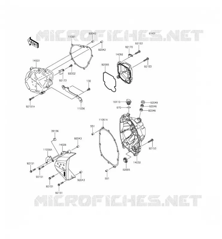 COUVERCLES MOTEUR Kawasaki MOTOS 800 2014 Z800 ABS  ZR800BEF