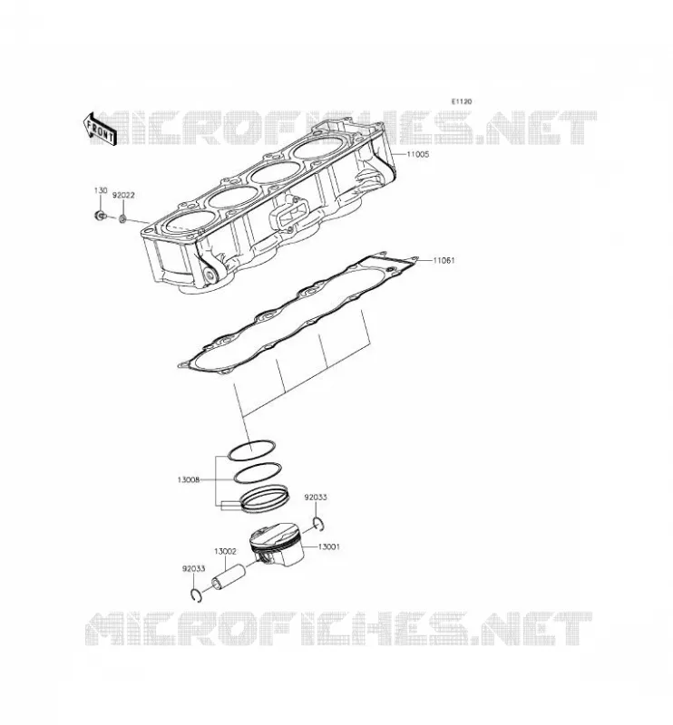 CYLINDRE/PISTON Kawasaki MOTOS 800 2014 Z800 ABS  ZR800BEF
