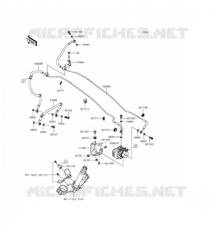 DURITE DE FREIN Kawasaki MOTOS 800 2014 Z800 ABS  ZR800BEF