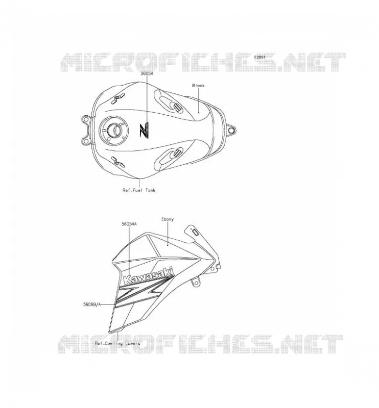 STICKER(EBONY) Kawasaki MOTOS 800 2013 Z800  ZR800CDS