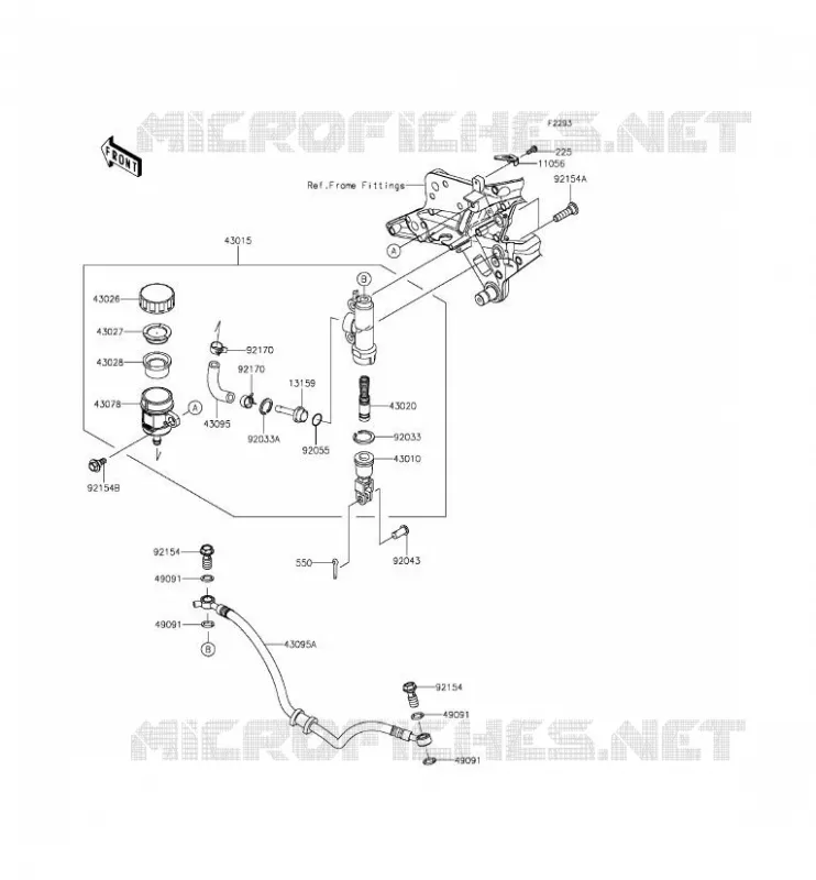 MAITRE CYLINDRE ARRI&Egrave;RE Kawasaki MOTOS 800 2014 Z800  ZR800CEF