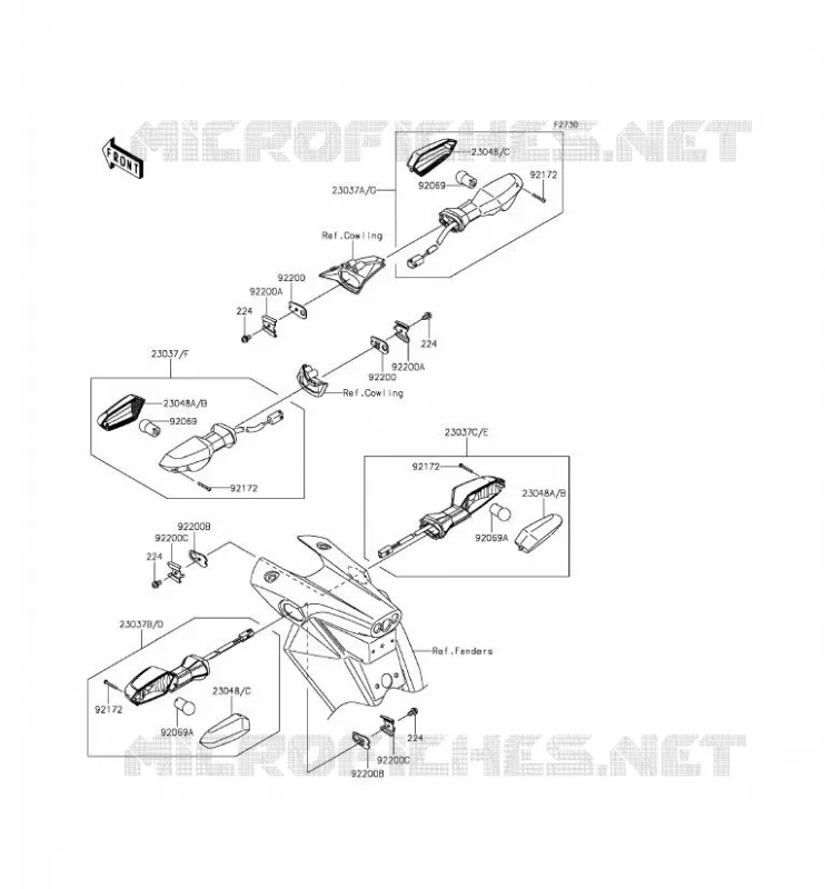 CLIGNOTANTS Kawasaki MOTOS 800 2015 Z800  ZR800CFF