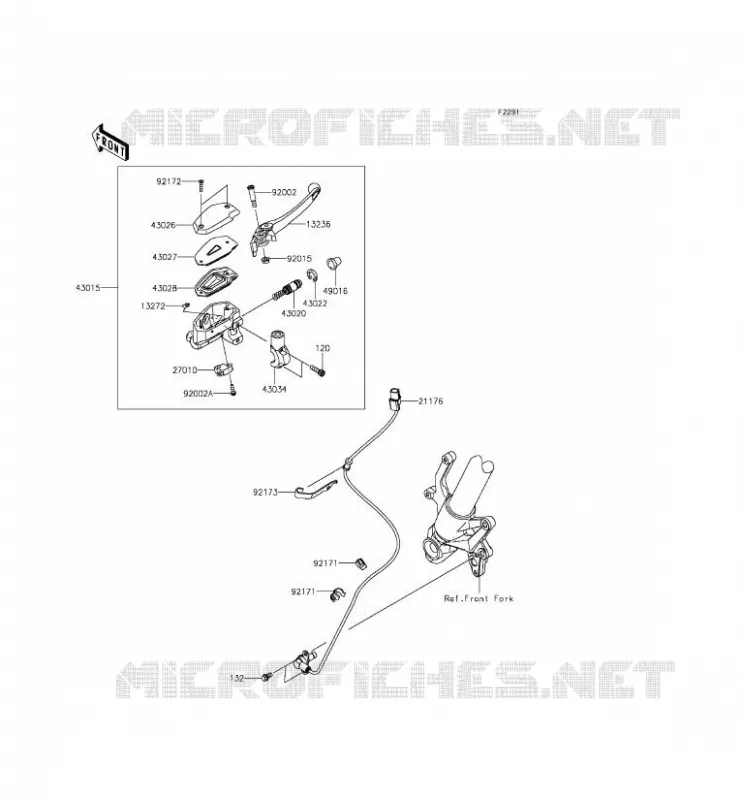 MAITRE CYLINDRE AV Kawasaki MOTOS 800 2013 Z800 ABS  ZR800DDS