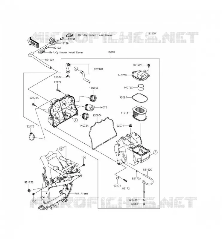FILTRE A AIR Kawasaki MOTOS 800 2014 Z800 ABS  ZR800DEF