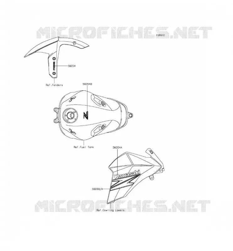 STICKER (NOIR) Kawasaki MOTOS 800 2014 Z800 ABS  ZR800DEF