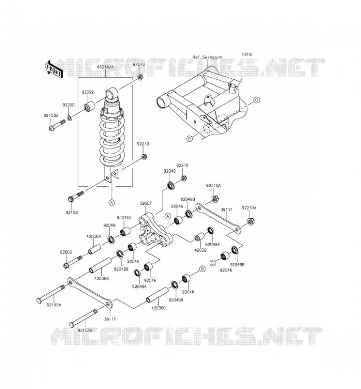 SUSPENSION/AMORTISSEUR Kawasaki MOTOS 800 2014 Z800 ABS  ZR800DEF