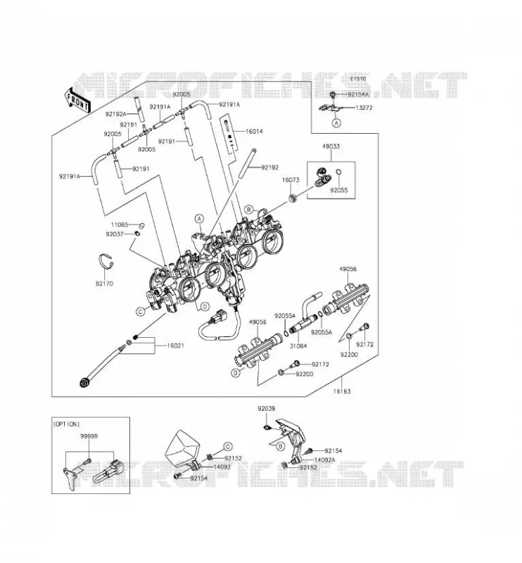 CARBU Kawasaki MOTOS 800 2015 Z800 ABS  ZR800DFF