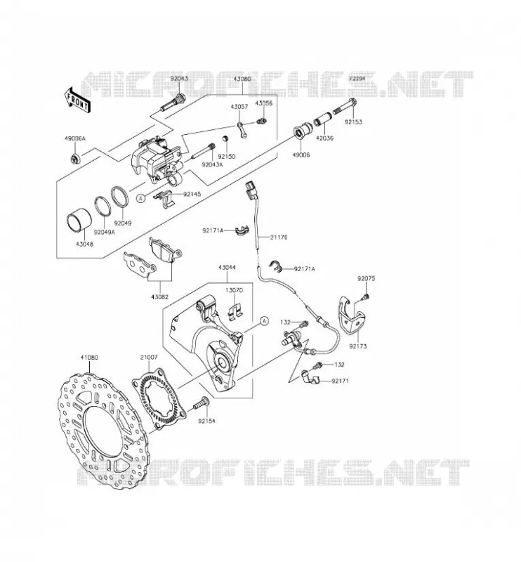 FREIN ARRIERE Kawasaki MOTOS 800 2015 Z800 ABS  ZR800DFF