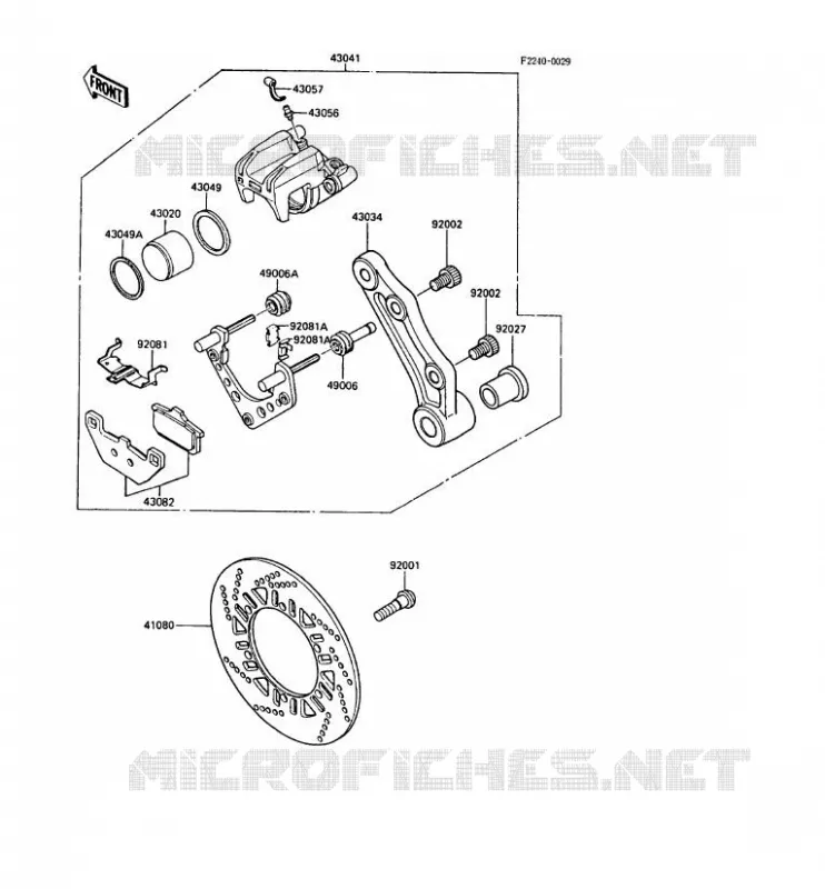 FREIN ARRIERE Kawasaki MOTOS 1000 1988 GPZ1000RX  ZX1000-A3
