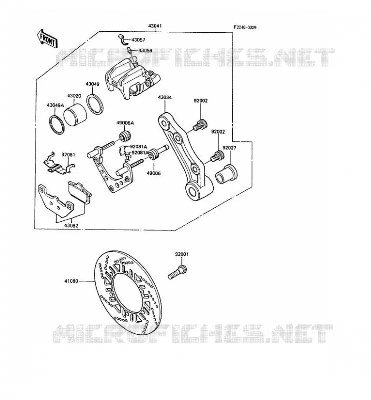 FREIN ARRIERE Kawasaki MOTOS 1000 1988 GPZ1000RX  ZX1000-A3