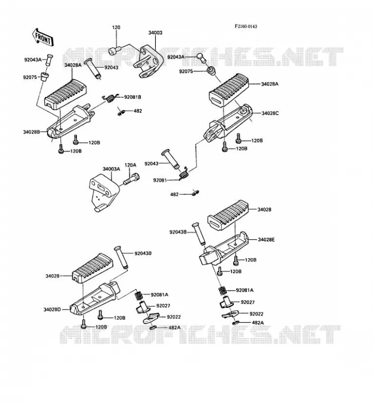 REPOSE PIED Kawasaki MOTOS 1000 1988 GPZ1000RX  ZX1000-A3