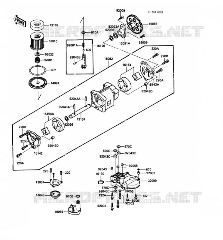 POMPE A HUILE/FILTRE &Agrave; HUILE Kawasaki MOTOS 1000 1988 ZX-10  ZX1000-B1