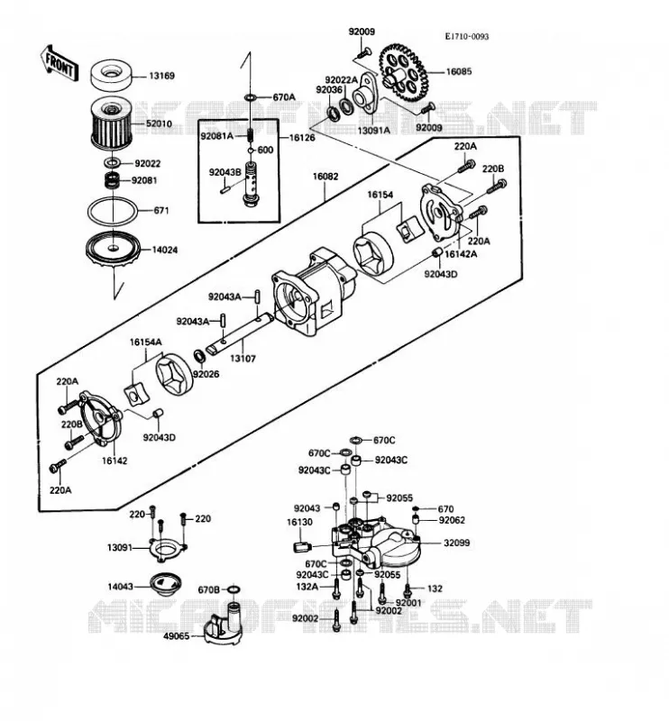 POMPE A HUILE/FILTRE &Agrave; HUILE Kawasaki MOTOS 1000 1988 ZX-10  ZX1000-B1