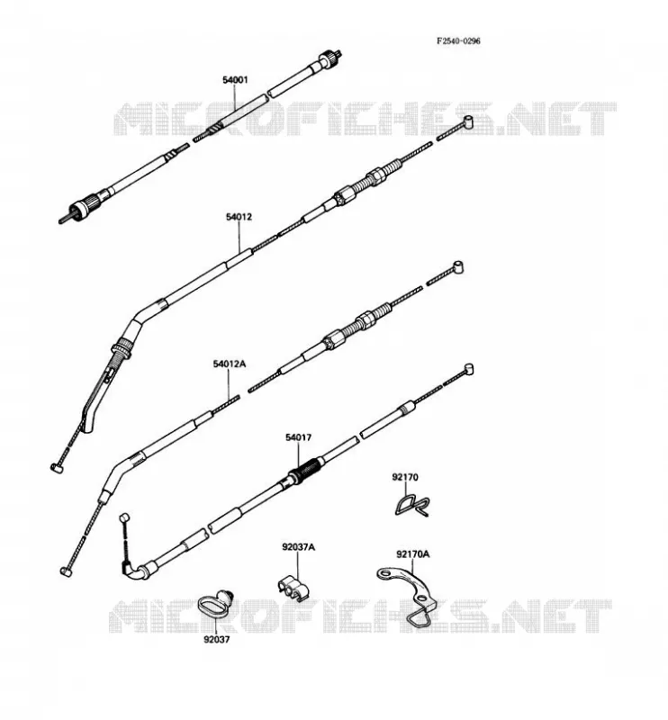 CABLES Kawasaki MOTOS 1000 1989 ZX-10  ZX1000-B2