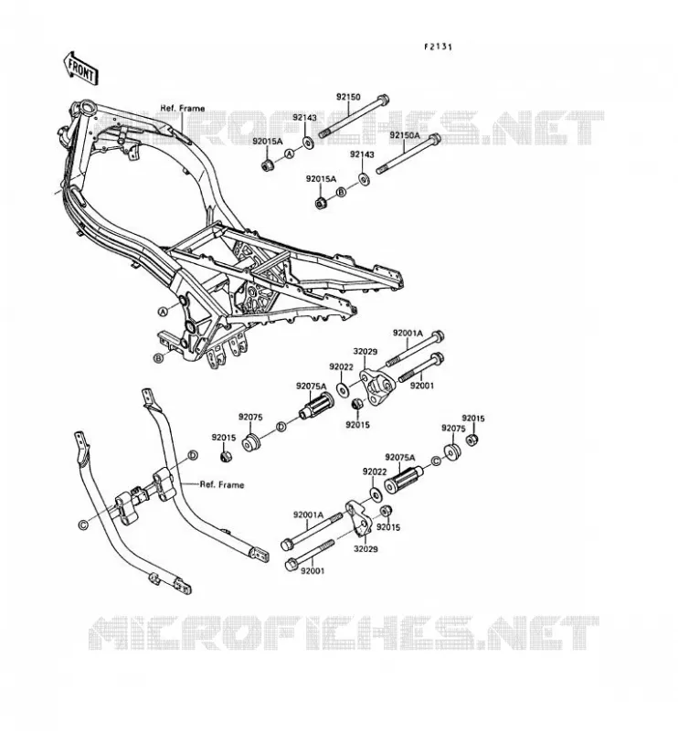 PIECE DE CADRE (COUVERTURE) Kawasaki MOTOS 1000 1989 ZX-10  ZX1000-B2