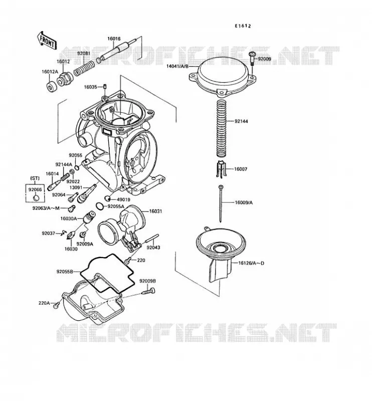 PI&Egrave;CES DE CARBURATEUR Kawasaki MOTOS 1000 1989 ZX-10  ZX1000-B2