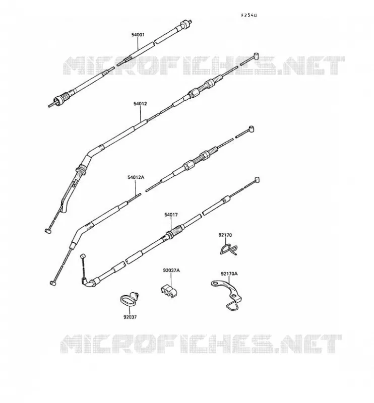 CABLES Kawasaki MOTOS 1000 1989 ZX-10  ZX1000-B2