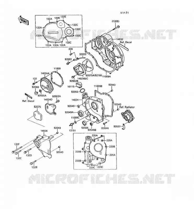 COUVERCLES MOTEUR Kawasaki MOTOS 1000 1989 ZX-10  ZX1000-B2