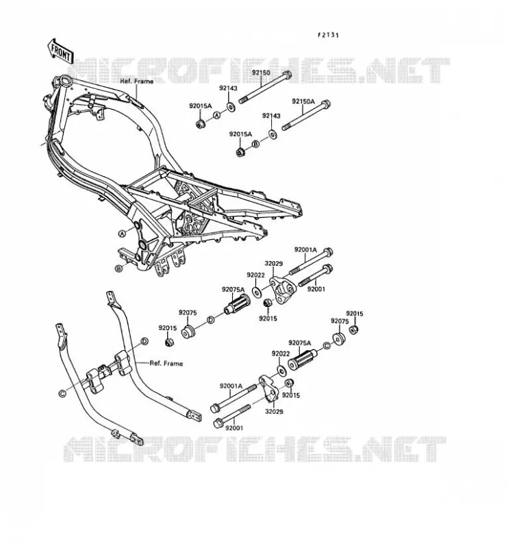 PIECE DE CADRE (COUVERTURE) Kawasaki MOTOS 1000 1989 ZX-10  ZX1000-B2