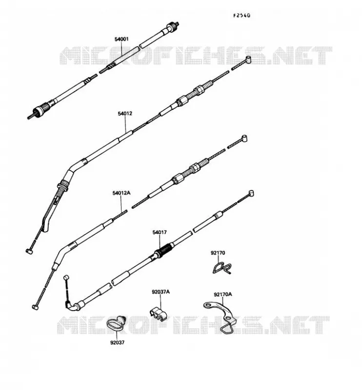 CABLES Kawasaki MOTOS 1000 1990 ZX-10  ZX1000-B3
