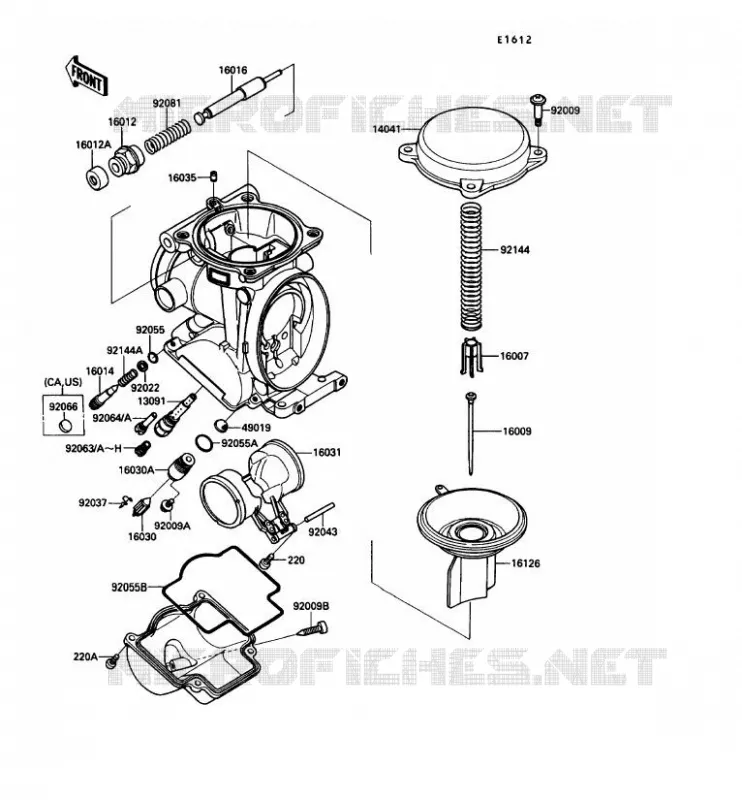 PI&Egrave;CES DE CARBURATEUR Kawasaki MOTOS 1000 1990 ZX-10  ZX1000-B3
