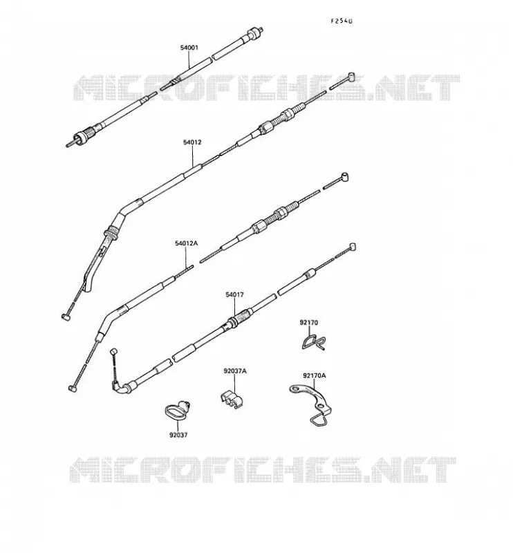 CABLES Kawasaki MOTOS 1000 1990 ZX-10  ZX1000-B3