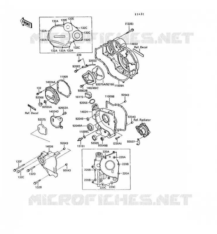 COUVERCLES MOTEUR Kawasaki MOTOS 1000 1990 ZX-10  ZX1000-B3