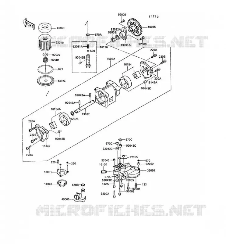 POMPE A HUILE Kawasaki MOTOS 1000 1990 ZX-10  ZX1000-B3
