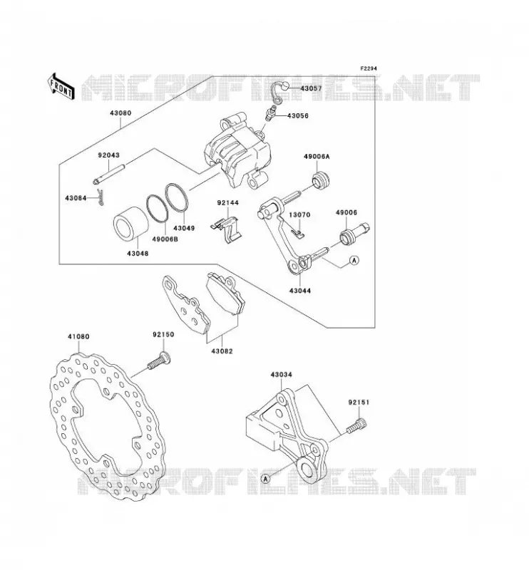 FREIN ARRIERE Kawasaki MOTOS 1000 2004 NINJA ZX-10R  ZX1000-C1