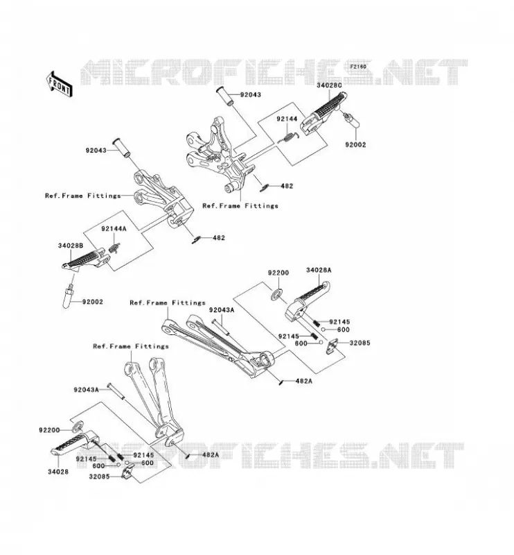 REPOSE PIED Kawasaki MOTOS 1000 2004 NINJA ZX-10R  ZX1000-C1