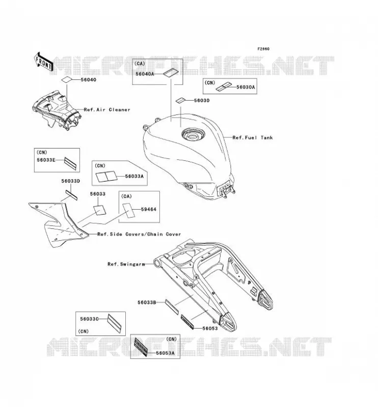 LABEL Kawasaki MOTOS 1000 2004 NINJA ZX-10R  ZX1000-C1