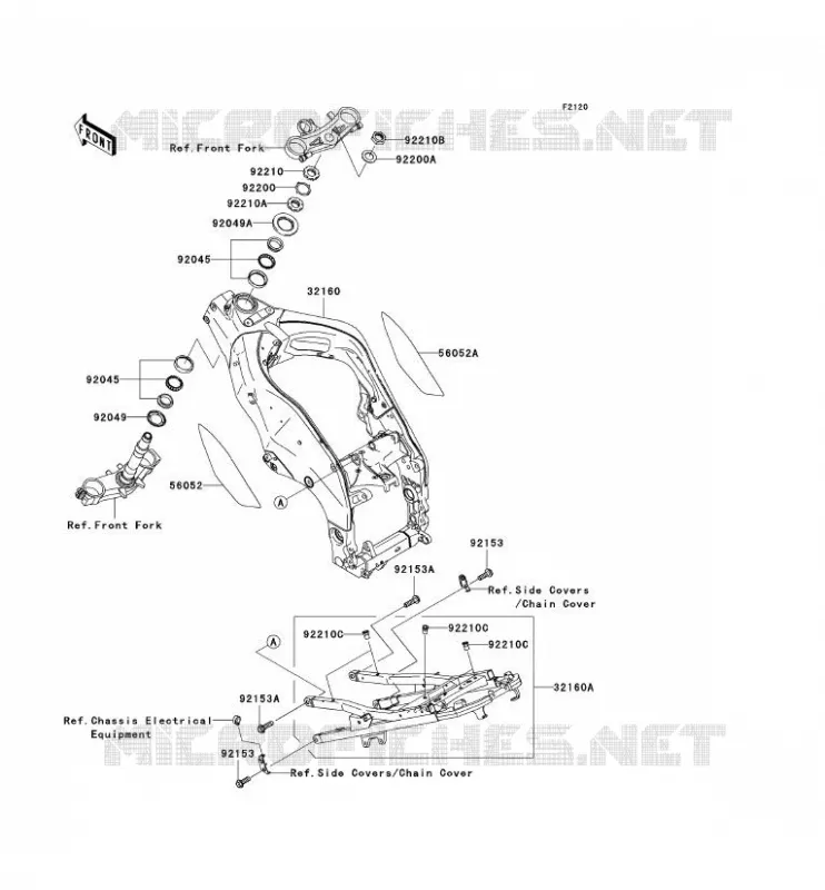 CH&Acirc;SSIS Kawasaki MOTOS 1000 2004 NINJA ZX-10R  ZX1000-C1H