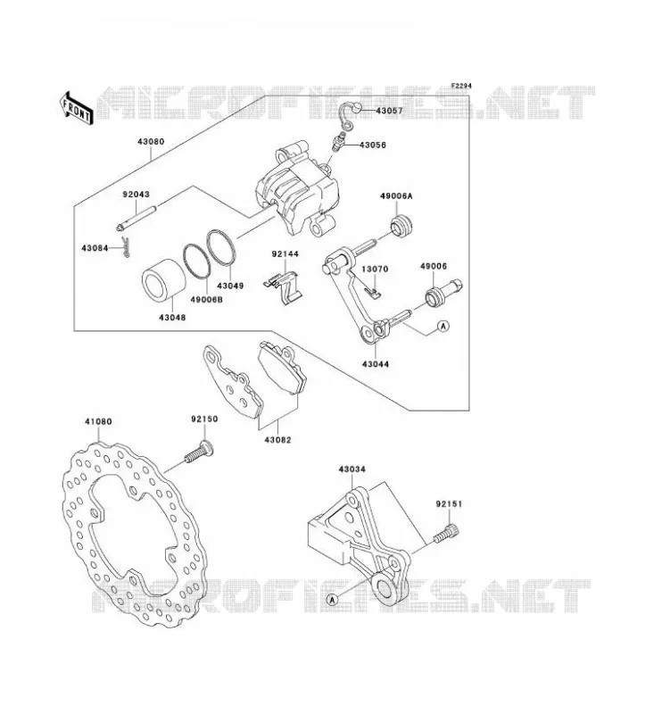 FREIN ARRIERE Kawasaki MOTOS 1000 2004 NINJA ZX-10R  ZX1000-C1H