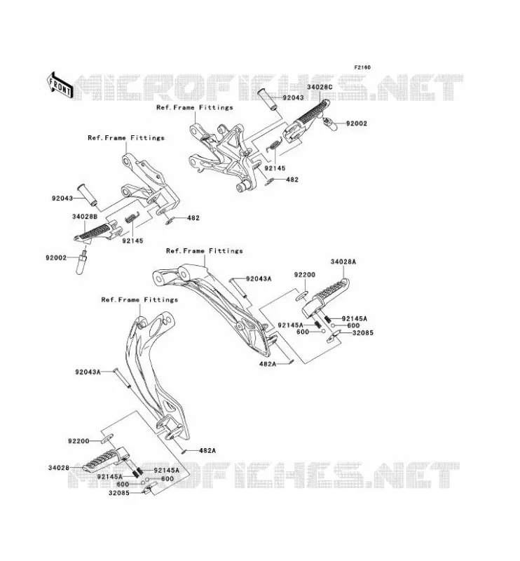 REPOSE PIED Kawasaki MOTOS 1000 2006 NINJA ZX-10R  ZX1000D6F