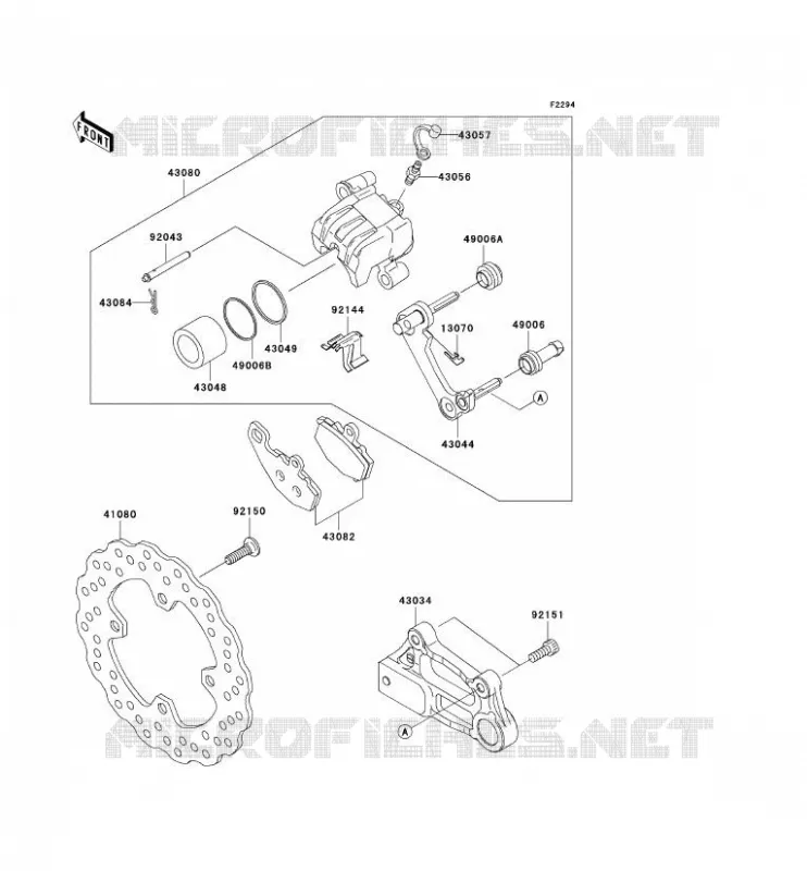 FREIN ARRIERE Kawasaki MOTOS 1000 2006 NINJA ZX-10R  ZX1000D6F