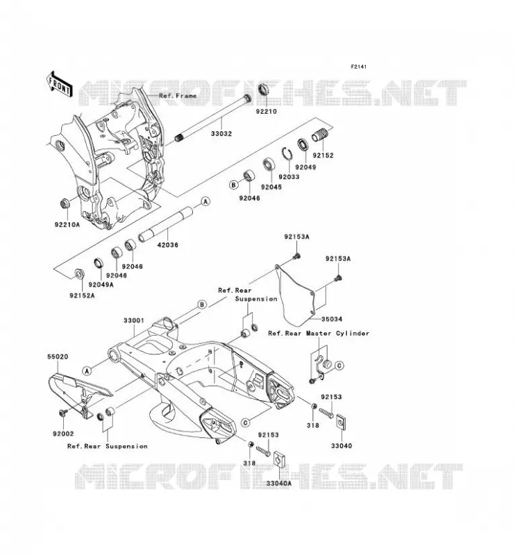 BRAS OSCILLANT Kawasaki MOTOS 1000 2007 NINJA ZX-10R  ZX1000D7F