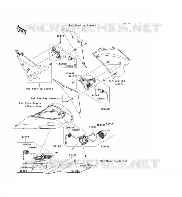 CLIGNOTANTS Kawasaki MOTOS 1000 2007 NINJA ZX-10R  ZX1000D7F