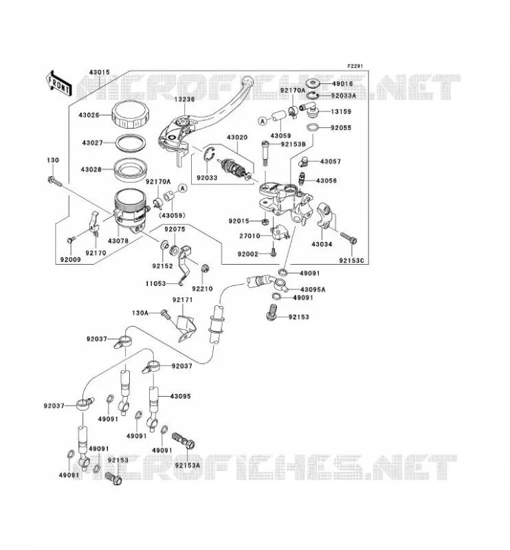 MAITRE CYLINDRE AV Kawasaki MOTOS 1000 2007 NINJA ZX-10R  ZX1000D7F
