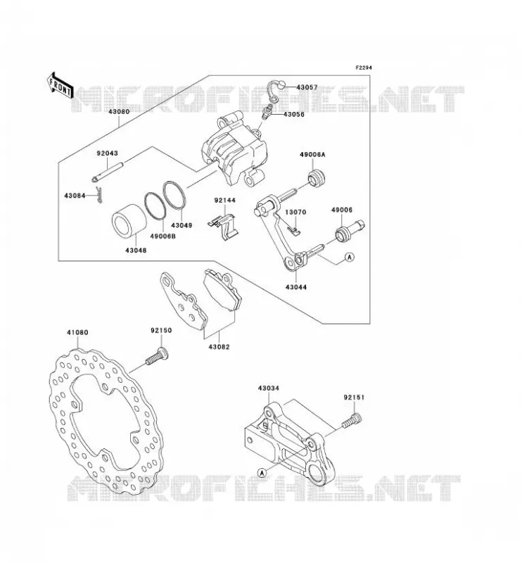 FREIN ARRIERE Kawasaki MOTOS 1000 2007 NINJA ZX-10R  ZX1000D7F