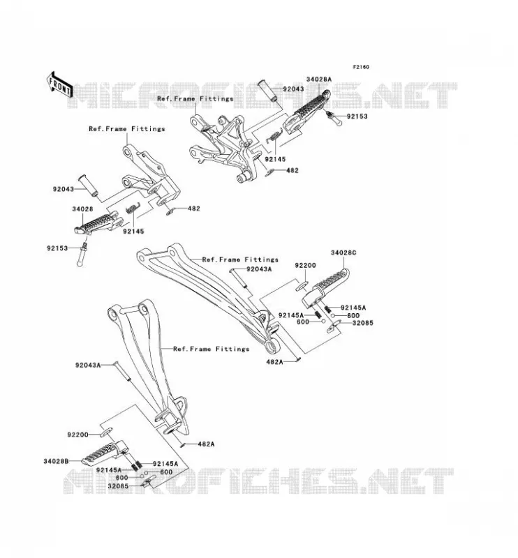 REPOSE PIED Kawasaki MOTOS 1000 2008 NINJA ZX-10R  ZX1000E8F