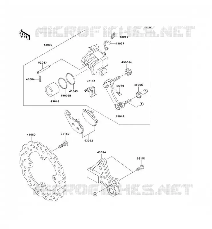 FREIN ARRIERE Kawasaki MOTOS 1000 2008 NINJA ZX-10R  ZX1000E8F