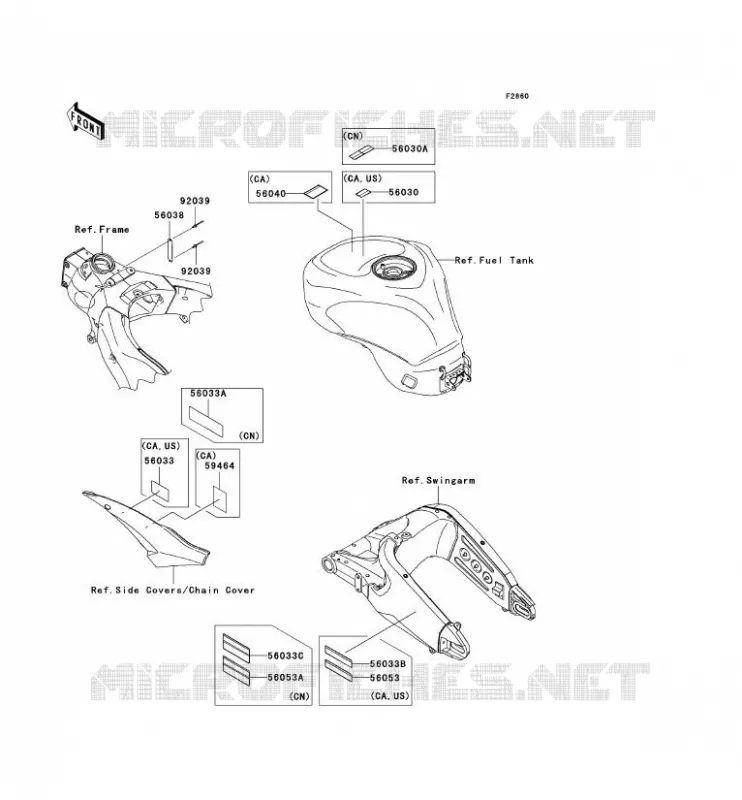 LABEL Kawasaki MOTOS 1000 2009 NINJA ZX-10R  ZX1000E9F