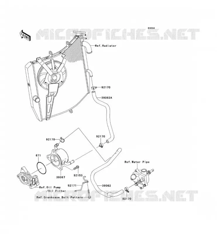 RADIATEUR D'HUILE Kawasaki MOTOS 1000 2009 NINJA ZX-10R  ZX1000E9F