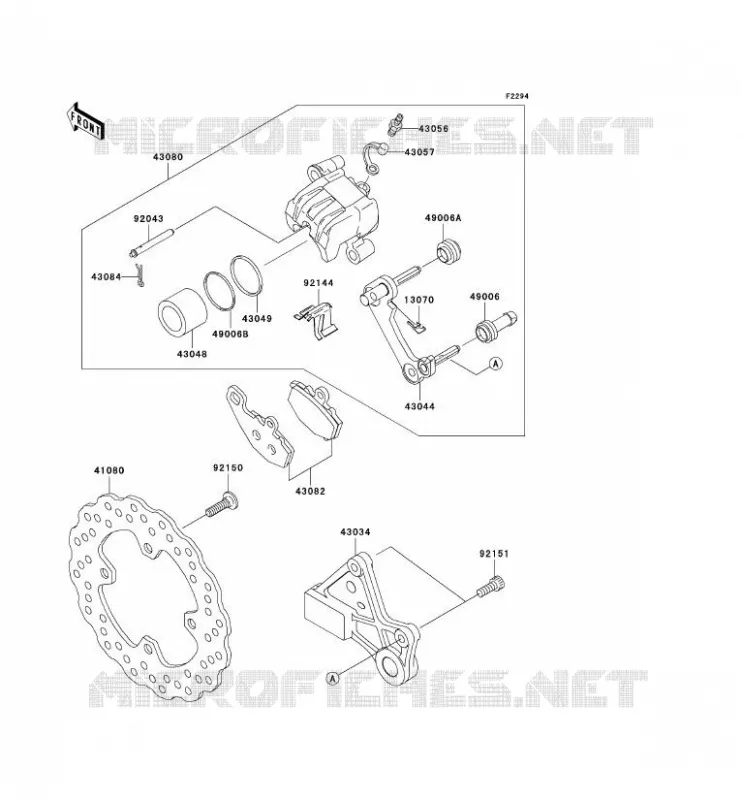 FREIN ARRIERE Kawasaki MOTOS 1000 2009 NINJA ZX-10R  ZX1000E9F