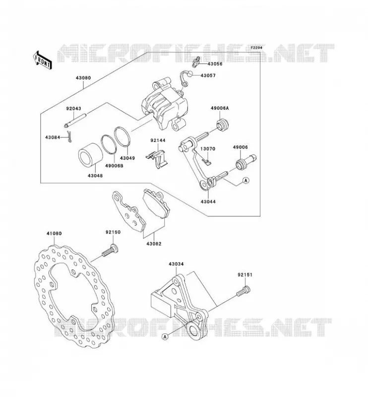 FREIN ARRIERE Kawasaki MOTOS 1000 2010 NINJA ZX-10R  ZX1000FAF