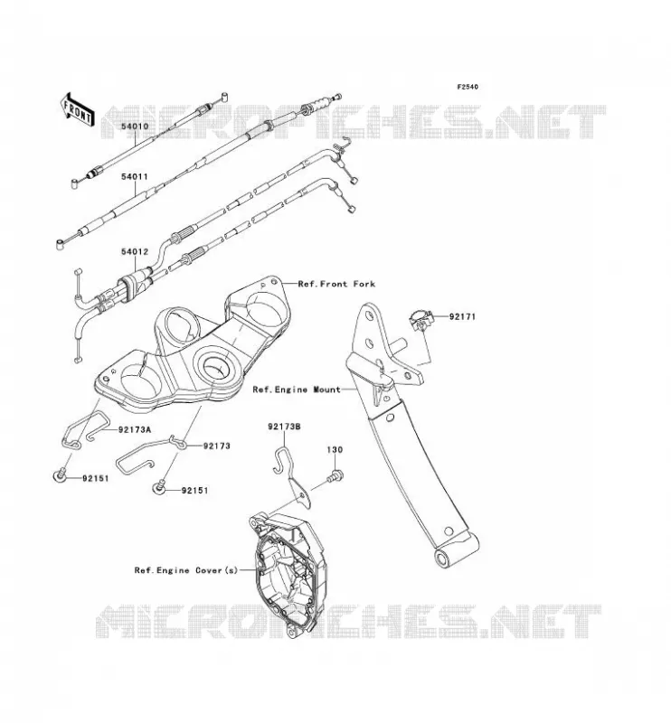 CABLES Kawasaki MOTOS 1000 2011 Z1000SX  ZX1000GBF
