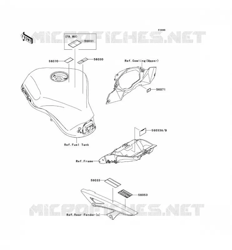 LABEL Kawasaki MOTOS 1000 2011 Z1000SX  ZX1000GBF