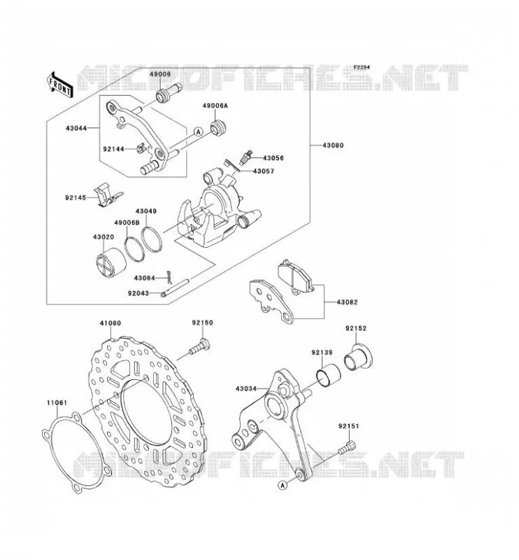 FREIN ARRIERE Kawasaki MOTOS 1000 2012 Z1000SX  ZX1000GCF