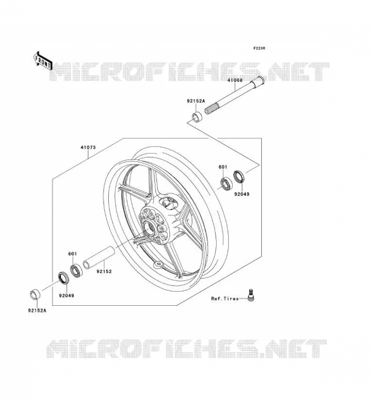 ROUE AVANT Kawasaki MOTOS 1000 2012 Z1000SX  ZX1000GCF